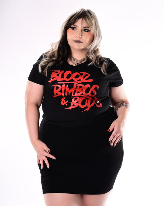 BLOOD, BIMBOS & BODS CROP TOP